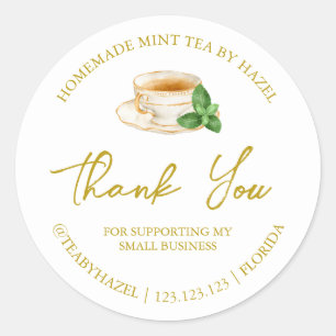 Étiquette de Merci de thé à la menthe maison simpl