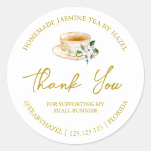 Étiquette de Merci de thé au Jasmin fait maison