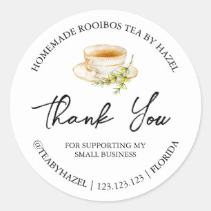 Étiquette de Merci de thé Rooibos maison simple