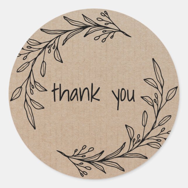 Étiquette de Merci de  Vintage fait maison (Devant)