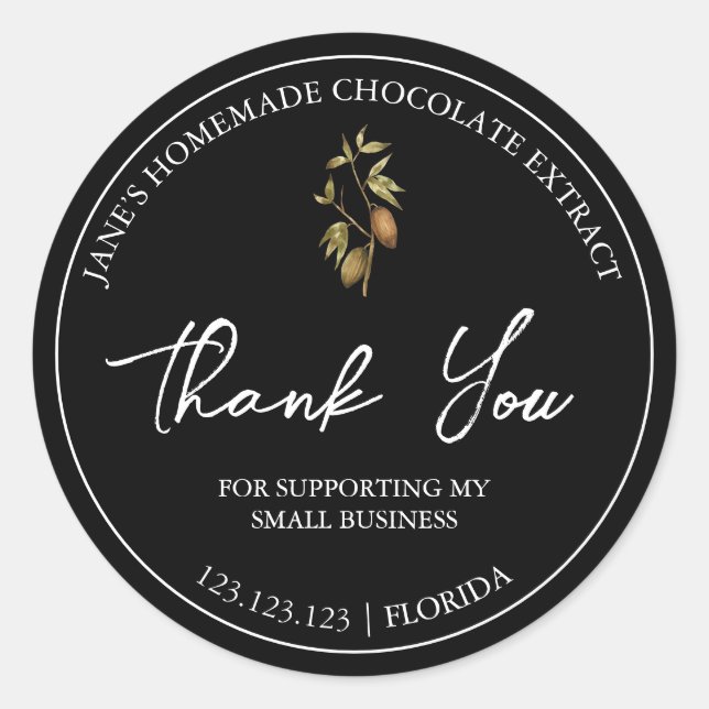 Étiquette de Merci d'extraction de chocolat maison (Devant)