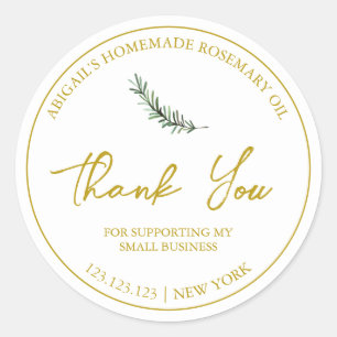Étiquette de Merci d'huile de romarin maison simpl