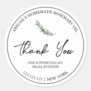 Étiquette de Merci d'huile de romarin maison simpl