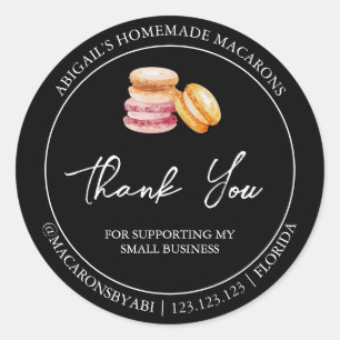 Étiquette de Merci Macaron maison simple