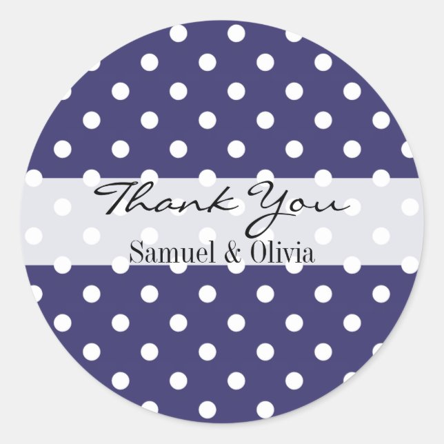 Étiquette de Merci pointu Indigo Round Custom Polk (Devant)