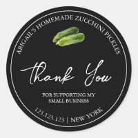 Étiquette de Merci simple à la courgette maison