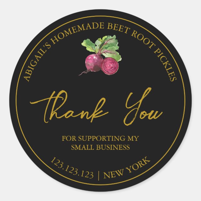 Étiquette de Merci simple à la racine de betterave (Devant)