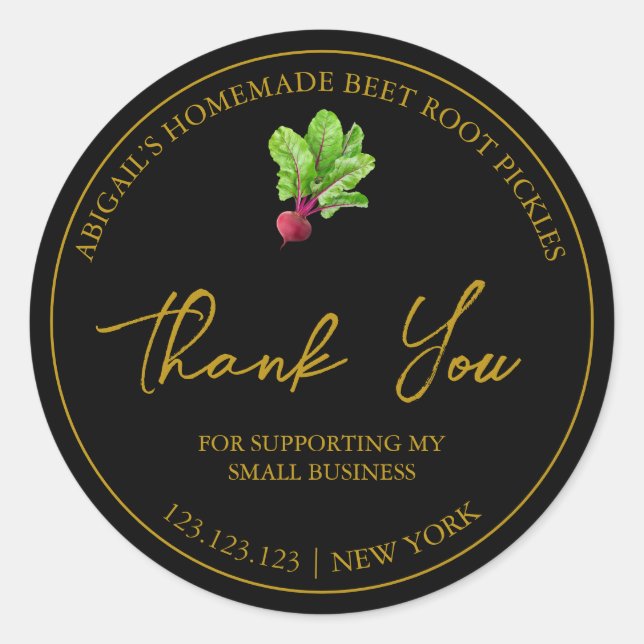 Étiquette de Merci simple à la racine de betterave (Devant)