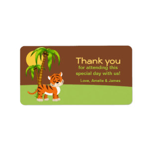 Étiquette de Merci Tiger Bébé mignon