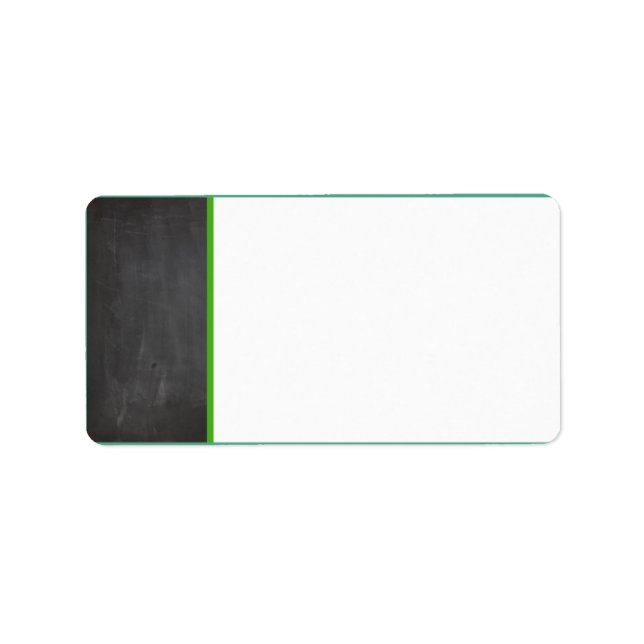 Étiquette de messagerie du Mariage vert Chalkboard (Devant)