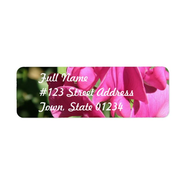 Étiquette de messagerie pour pois doux roses (Devant)