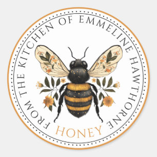 Étiquette de miel de abeille florale de la cuisine