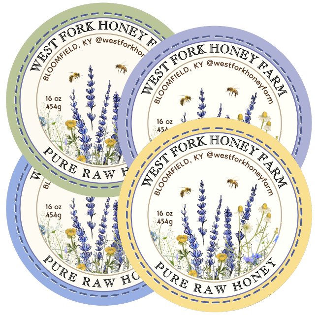 Étiquette de miel de fleur sauvage avec bordure po (Créateur téléchargé)