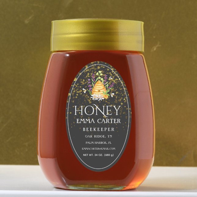 Étiquette de miel de ligne Queen Ivory 24 oz (Honey jar Sticker)