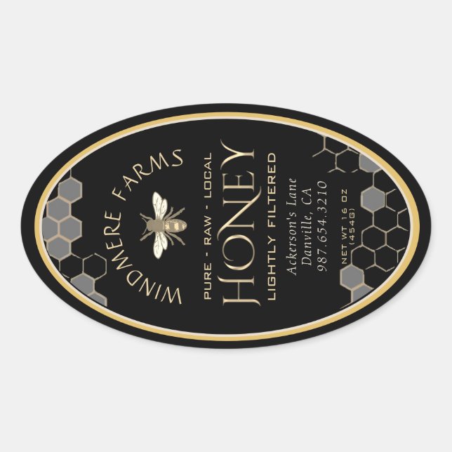 Étiquette de miel Queenline 16/32oz Abeille de mie (Devant)