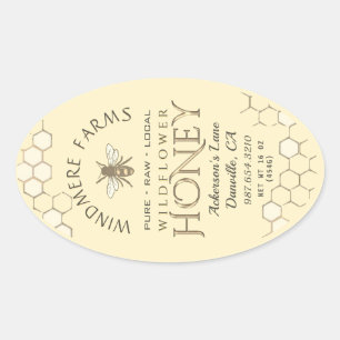 Étiquette de miel Queenline 16/32oz Abeille de mie