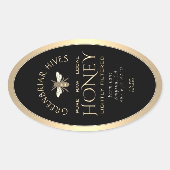 Étiquette de miel Queenline 16/32oz Abeille de mie (Devant)