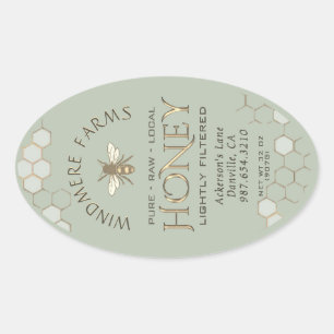 Étiquette de miel Queenline 16/32oz Honeycomb Bee 