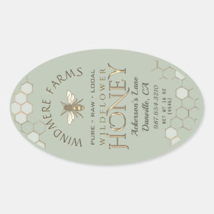 Étiquette de miel Queenline 16/32oz Honeycomb Bee 