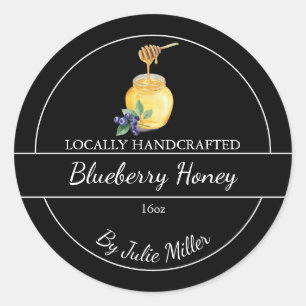 Étiquette de miel simple fait maison Blueberry inf