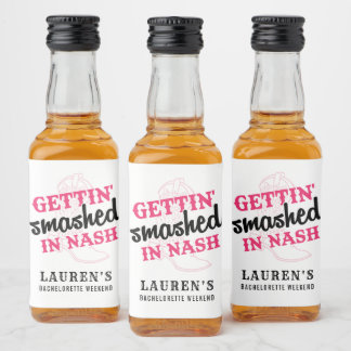 Étiquette de mini-bouteille Bachelorette écrasée à