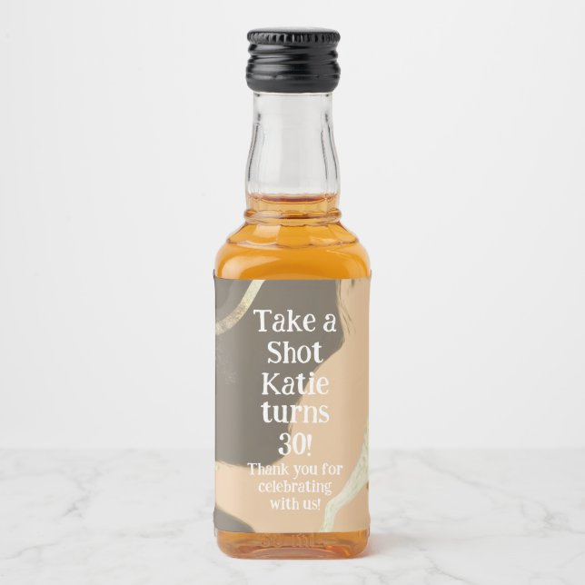 Étiquette de mini bouteille de whisky pour anniver (Devant)