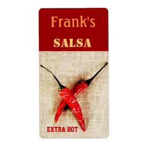 étiquette de mise en boîte de Salsa de poivrons