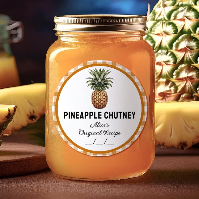 Étiquette de mise en conserve de chutney d'ananas  (Créateur téléchargé)