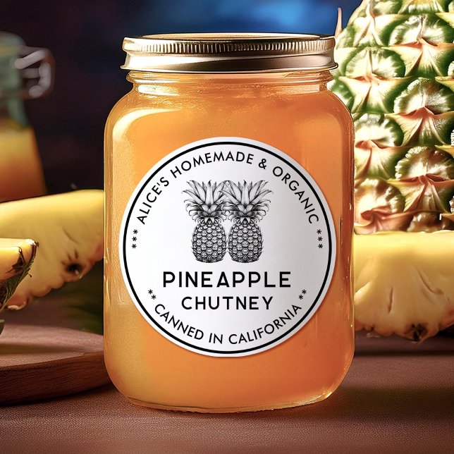 Étiquette de mise en conserve de chutney d'ananas (Créateur téléchargé)