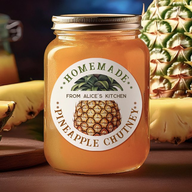 Étiquette de mise en conserve de chutney d'ananas, (Créateur téléchargé)