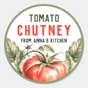 Étiquette de mise en conserve de chutney de tomate