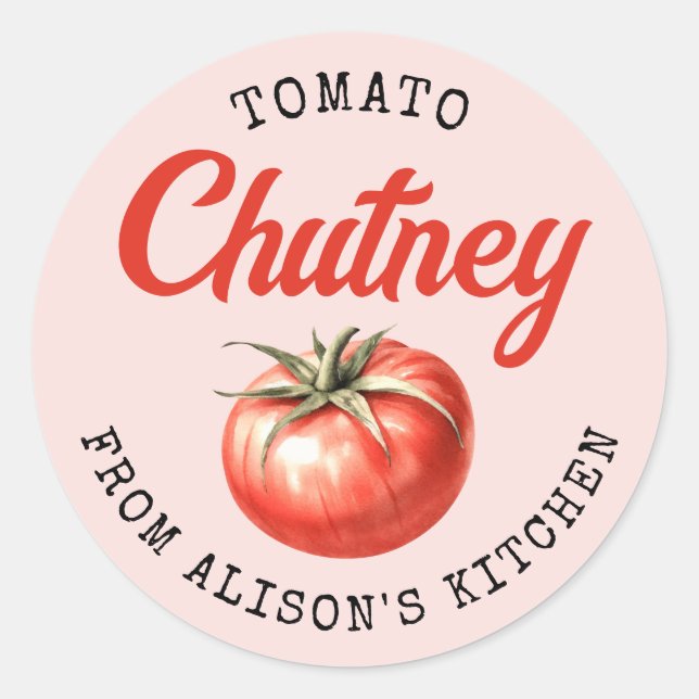 Étiquette de mise en conserve de chutney de tomate (Devant)