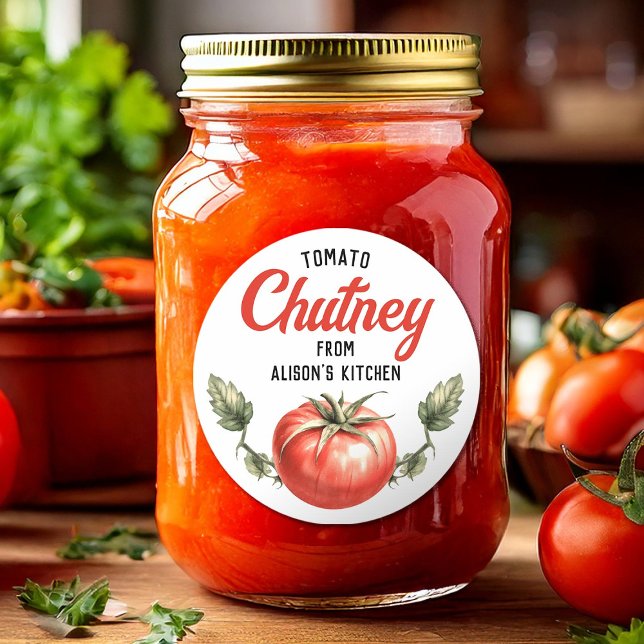 Étiquette de mise en conserve de chutney de tomate (Créateur téléchargé)