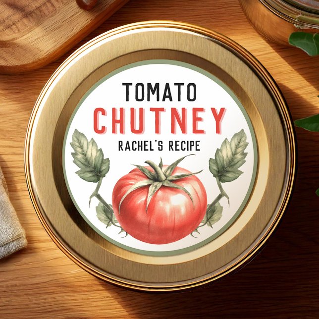 Étiquette de mise en conserve de chutney de tomate (Créateur téléchargé)