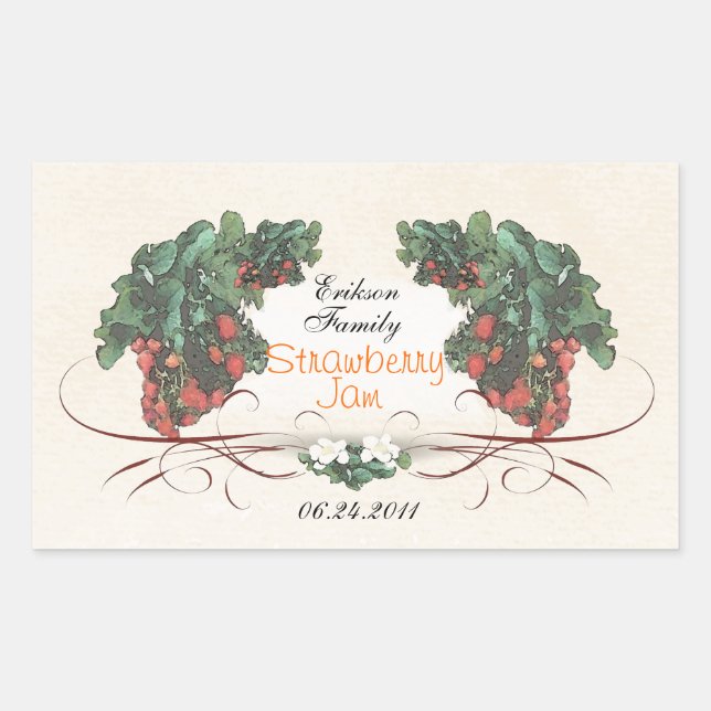 Étiquette de mise en conserve de fraises R1 (Devant)