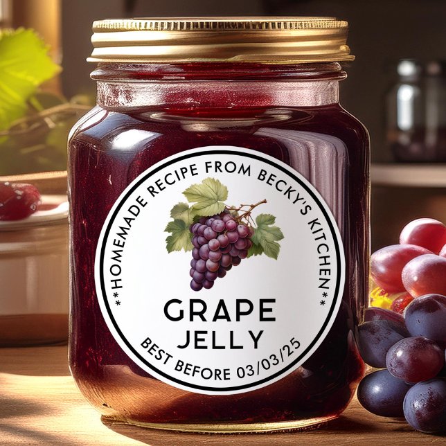 Étiquette de mise en conserve de gelée de raisins  (Créateur téléchargé)