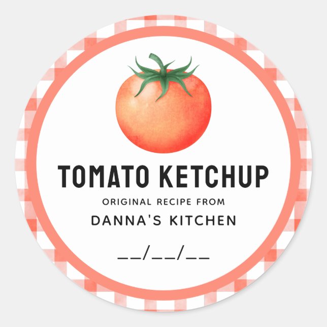 Étiquette de mise en conserve de ketchup tomate av (Devant)
