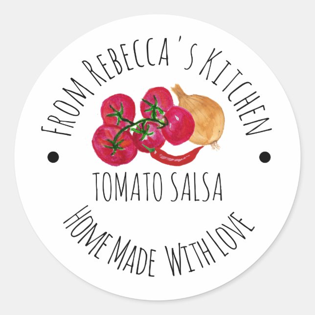 Étiquette de mise en conserve de salsa maison pers (Devant)