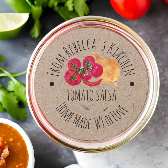 Étiquette de mise en conserve de salsa maison pers (Créateur téléchargé)