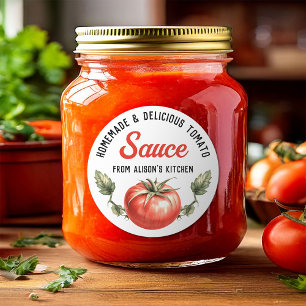 Étiquette de mise en conserve de sauce tomate mais