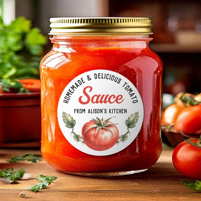 Étiquette de mise en conserve de sauce tomate mais (Créateur téléchargé)
