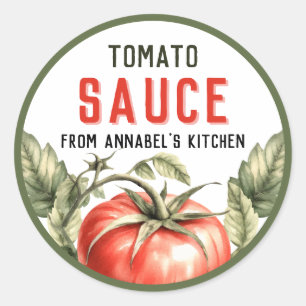 Étiquette de mise en conserve de sauce tomate pers