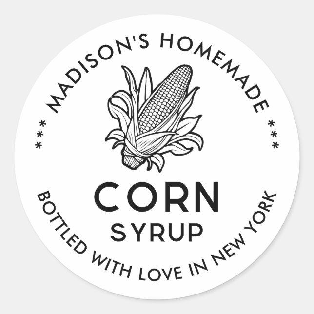 Étiquette de mise en conserve de sirop de maïs noi (Devant)