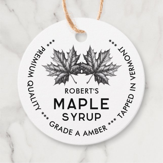 Étiquette de mise en conserve du sirop d'érable (Devant)
