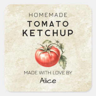Étiquette de mise en conserve vintage de ketchup d