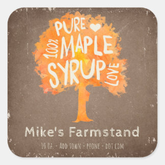 Étiquette de modèle de bouteille de sirop d'érable