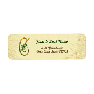 Étiquette de monogramme C d'or irlandais
