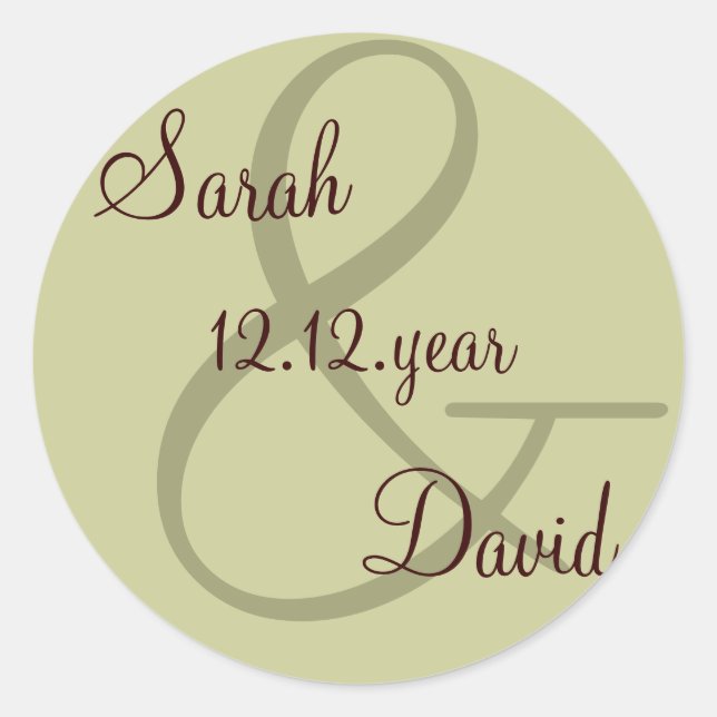 étiquette de monogramme personnalisé vert (Devant)