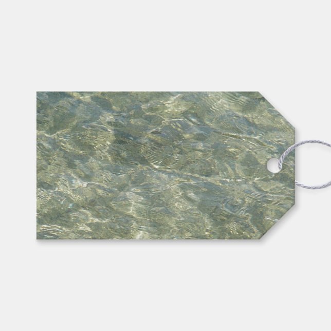 Étiquette de motif d'eau grise (Devant (Horizontal))