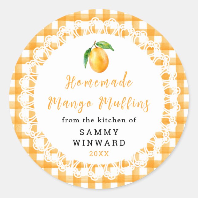 Étiquette de Muffin à la Mangue Maison (Devant)